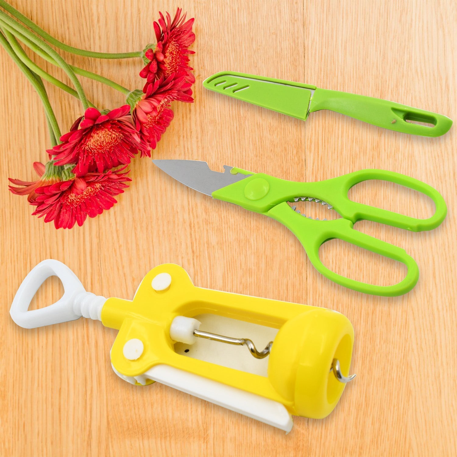 9142 Multifunction Kitchen Tools Stainless Steel and Plastic Kitchen Knife and Scissor Ideal Accessory Set for Kitchen 9142 Multifunction Kitchen Tools Stainless Steel and Plastic Kitchen Knife and Scissor Ideal Accessory Set for Kitchen